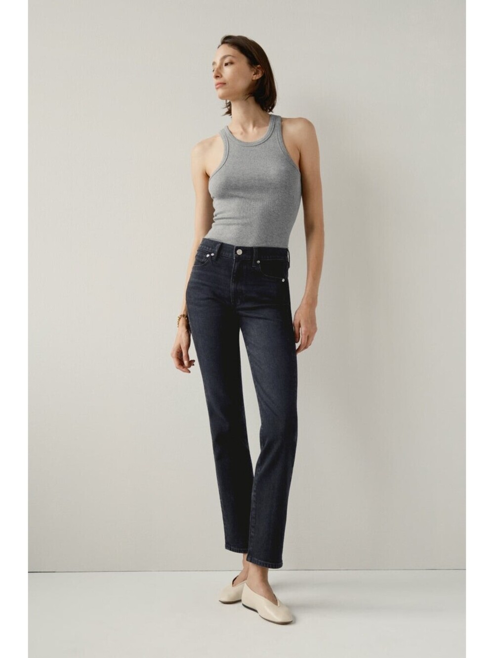 AYR The LaLa High Rise Straight Jeans Faded Black Size 29S